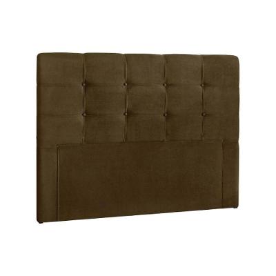 Painel De Cama Box Estofada Queen Clean Plus Suede Marrom Chocolate - Simbal