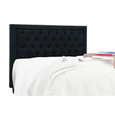 Painel De Cama Box Estofada Baronesa Casal - Suede Negro - Simbal