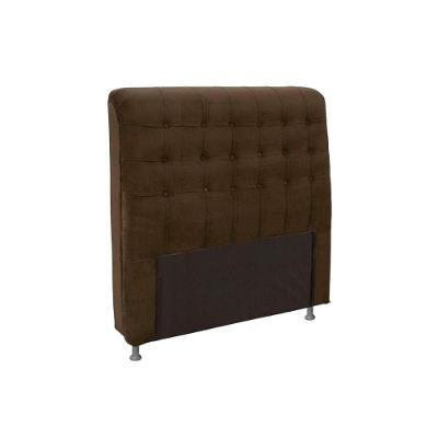 Painel De Cama Box Estofada Solteiro Dama Plus Suede Marrom Chocolate - Simbal