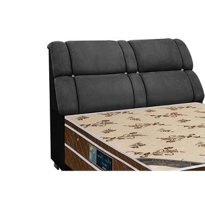 Painel De Cama Box Estofada Casal Imperador Suede Cinza/negro - Simbal