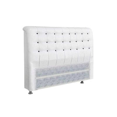 Painel De Cama Box Estofada King Dama Plus Courano Branco/preto - Simbal