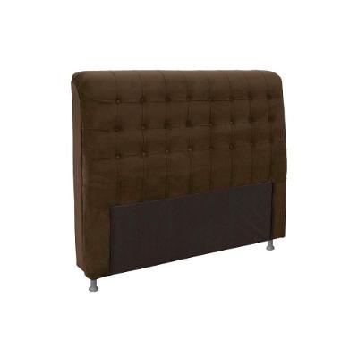 Painel De Cama Box Estofada Queen Dama Plus Suede Marrom Chocolate - Simbal