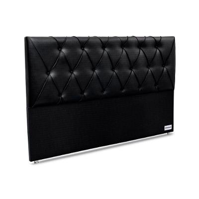 Painel De Cama Box Estofada 195 Murat Facto Black King 195 - Courano Preto - Ortobom
