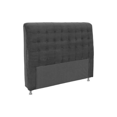 Painel De Cama Box Estofada King Dama Plus Suede Cinza - Simbal
