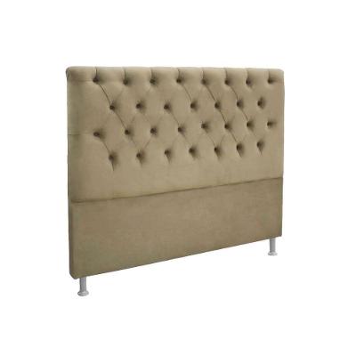 Painel De Cama Box Estofada Casal Embaixatriz Plus Suede Marrom Taupe - Simbal