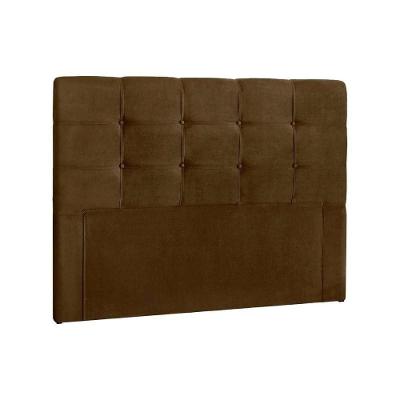 Painel De Cama Box Estofada Queen Clean Plus Suede Marrom Chocolate - Simbal