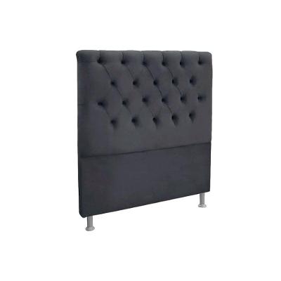 Painel De Cama Box Estofada Solteiro Embaixatriz Plus Suede Cinza - Simbal