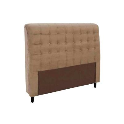 Painel De Cama Box Estofada Casal Dama Plus Suede Bege - Simbal
