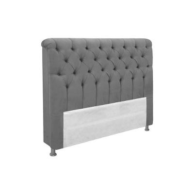 Painel De Cama Box Estofada Queen Imperatriz Plus Suede Cinza - Simbal