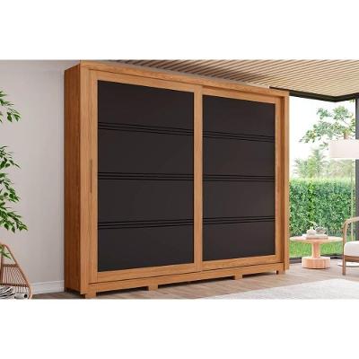 Guarda Roupa 2 Portas De Correr E 4 Gavetas C- Pés Medelín Nature-preto - Henn