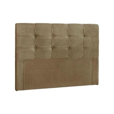 Painel De Cama Box Estofada Queen Clean Plus Suede Marrom Taupe - Simbal