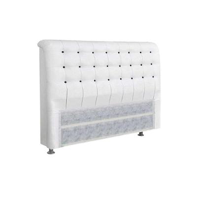 Painel De Cama Box Estofada King Dama Plus Courano Branco/preto - Simbal