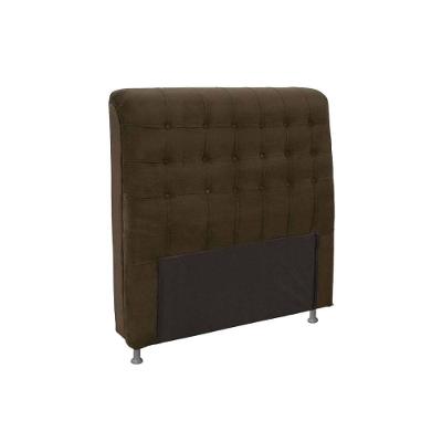 Painel De Cama Box Estofada Solteiro Dama Plus Suede Marrom Chocolate - Simbal