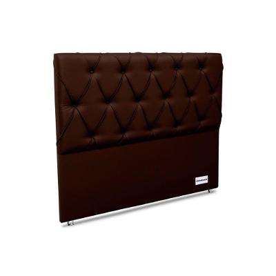 Painel De Cama Box Estofada Murat Facto Brown Casal - Courano Marrom - Ortobom