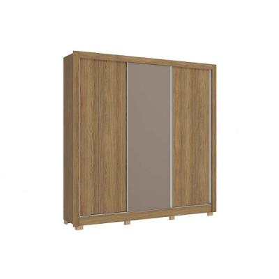 Guarda Roupa 3 Portas De Correr E 2 Gavetas C- Pés Cb03m570 Flex Nogueira-nogueira Ou Fendi - Kappesberg