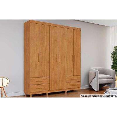 Guarda Roupa 6 Portas E 4 Gavetas C- Pés Canadá Plus Cinamomo - Conquista