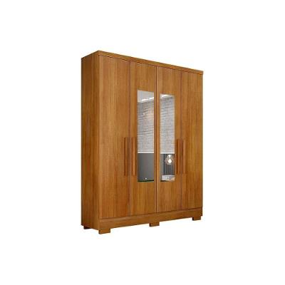 Guarda Roupa 4 Portas (2 C- Espelho) E 2 Gavetas C- Pés Milly-veneza Cumaru - Novo Horizonte