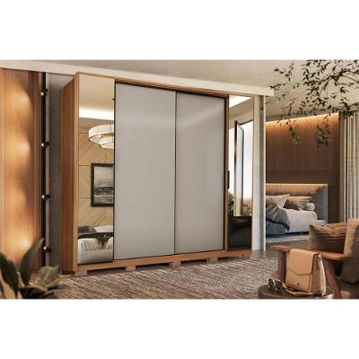 Guarda Roupa 4 Portas De Correr E 4 Gavetas C- 2 Espelhos E Pés Laredo Flex Amêndola-amêndola Ou Nude - Demóbile
