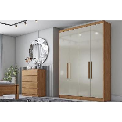 Guarda Roupa 4 Portas E 3 Gavetas Moderni-sevilha Plus Cumaru-fendi - Novo Horizonte