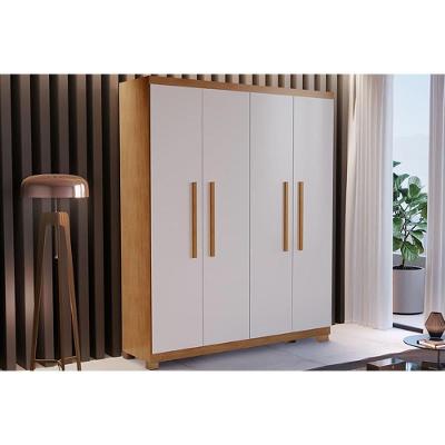 Guarda Roupa 4 Portas E 2 Gavetas C- Pés Espanha Naturale-off White - Rufato