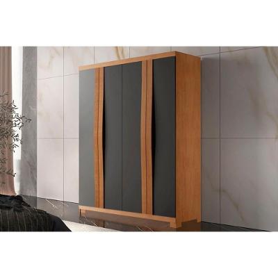 Guarda Roupa 4 Portas E 2 Gavetas C- Pés Grécia Naturale-grafite - Rufato