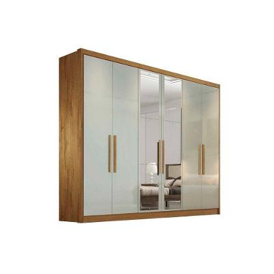 Guarda Roupa 6 Portas (2 C- Espelho) E 6 Gavetas Rizon-linea Cumaru-fendi - Novo Horizonte