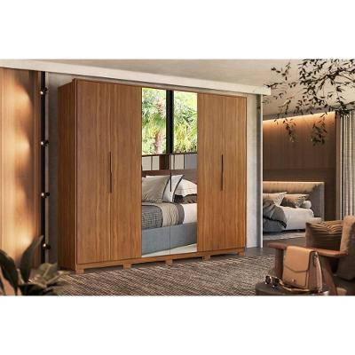 Guarda Roupa 6 Portas (2 C- Espelho) E 6 Gavetas C- Pés Atrice Amêndola Touch - Demóbile
