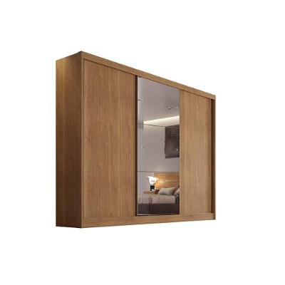 Guarda Roupa 3 Portas De Correr (1 C- Espelho) E 4 Gavetas Toulon-sonetto Plus Cumaru - Novo Horizonte