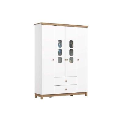 Guarda Roupa 4 Portas Aconchego C- E 2 Gavetas Branco-jequitiba - Henn