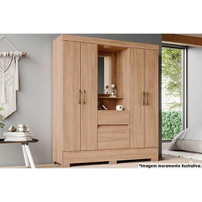 Guarda Roupa Casal 6 Portas E 2 Gavetas C- Pés Briz Bs07 Jequitibá - Henn