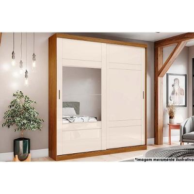 Guarda Roupas 2 Portas De Correr (1 C- Espelho) E 3 Gavetas Verg Nature-off White - Henn