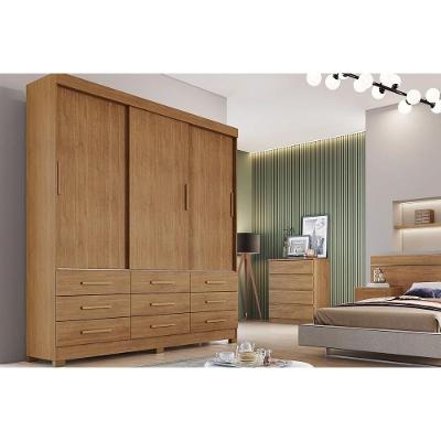 Guarda Roupa 3 Portas E 9 Gavetas Buriti-jequitibá Cumaru - Novo Horizonte