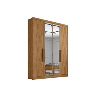 Guarda Roupa Casal 4 Portas (2 C- Espelho) E 3 Gavetas Moderni-sevilha Cumaru - Novo Horizonte