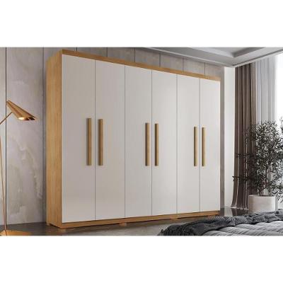 Guarda Roupa Casal 6 Portas E 2 Gavetas C- Pés Espanha Naturale-off White - Rufato