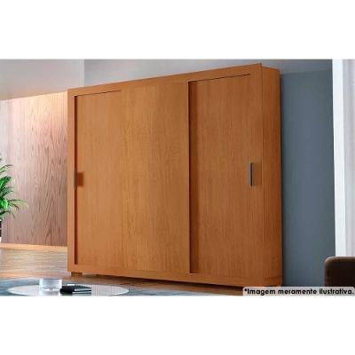 Guarda Roupa Solteiro 3 Portas De Correr E 4 Gavetas C- Pés Veneza Naturalle-ripado 3d - Rufato