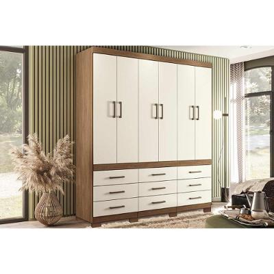 Guarda Roupa Casal 6 Portas E 9 Gavetas C- Pés Star 6.9 Jatobá-areia - Santos Andirá