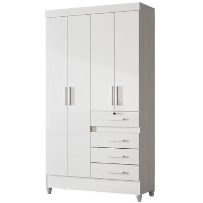 Guarda Roupa Solteiro Sobral 4 Portas Branco Flex Moval