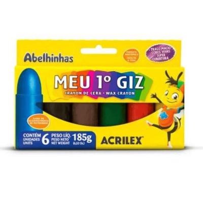 Meu Primeiro Giz Acrilex - 6 Cores