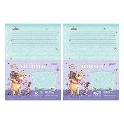 Kit C- 2 Refil Tilidisco Universitário Pooh Tilibra - 90g 50 Folhas