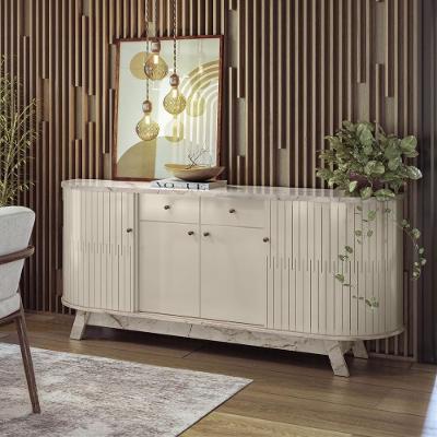 Buffet 4 Portas 2 Gavetas Mônaco Calacata Off White