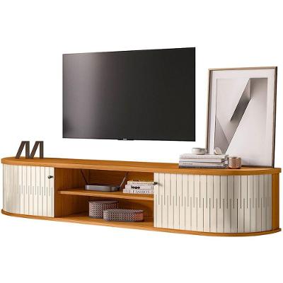 Rack Suspenso 2 Portas Faro Para Tv De 75 Polegadas Cinamomo/off White