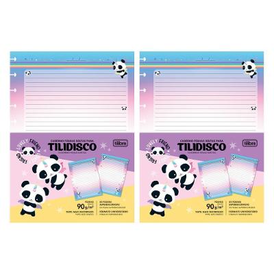 Kit C- 2 Refil Tilidisco Universitário Lovely Friend Tilibra - 90g 50 Folhas