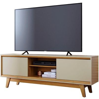 Rack Bancada Mundi 2 Portas Para Tv De 75 Polegadas Cumaru/opala