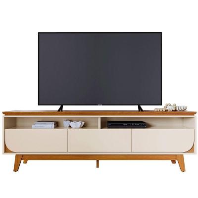 Rack Bancada Serena 3 Gavetas Para Tv De 75 Polegadas Cinamomo/off White