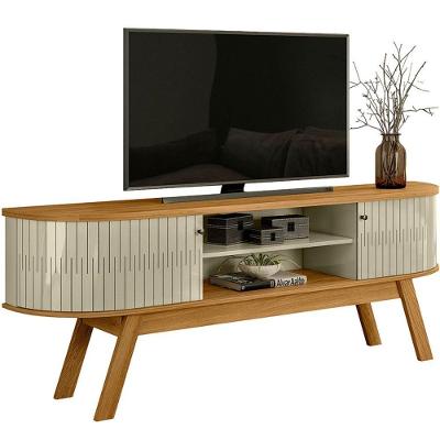 Rack Bancada Venezza 2 Portas Para Tv De 75 Polegadas Cumaru/opala