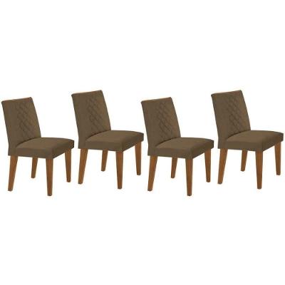 Kit 4 Cadeiras Sala Jantar Jade 4 Un Capuccino Suede Capuccino Rufato