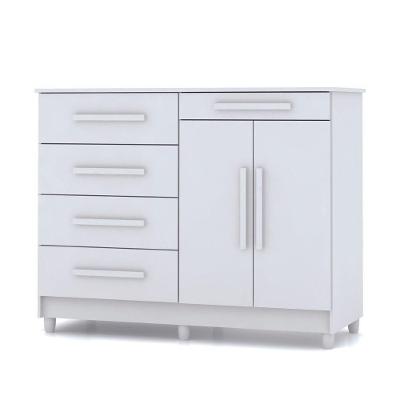Cômoda Sapateira Sirius 2 Portas 5 Gavetas Cor:branco