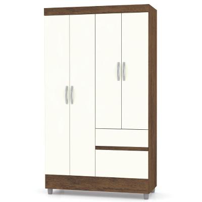 Guarda Roupa Solteiro Ideal Plus 4 Portas Imbuia Champanhe Vr