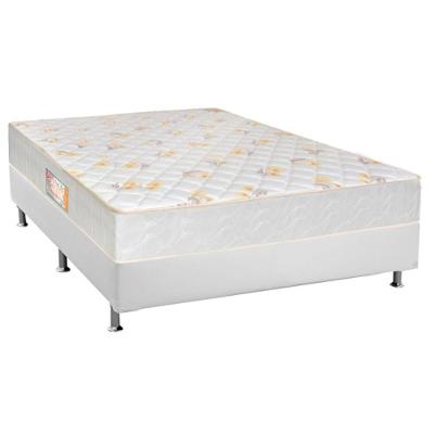 Cama Box Com Auxiliar Casal Colchão Anatômico Castor Sleep Firme + Base Crc Courano White(138x188)