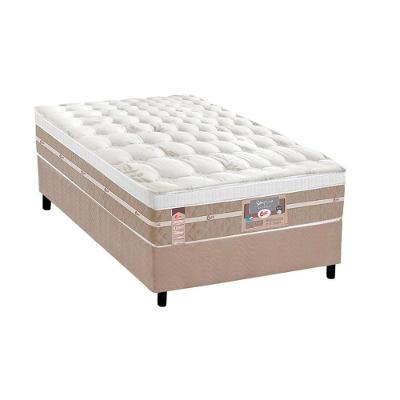 Conjunto Box Solteiro: Colchão Molas Castor Pocket Silver Star Air + Base Crc Suede Clean(88x188)